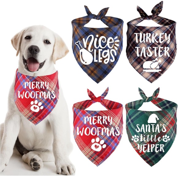Small Dog Thanksgiving/Christmas Bandana Set - Picture 1 of 4
